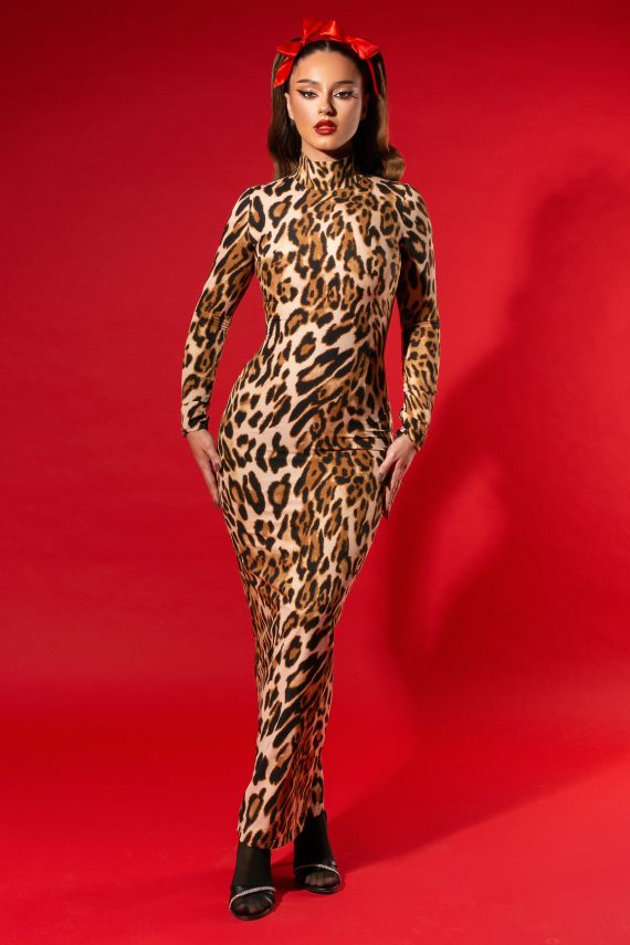 OANA WINTER LEOPARD DRESS